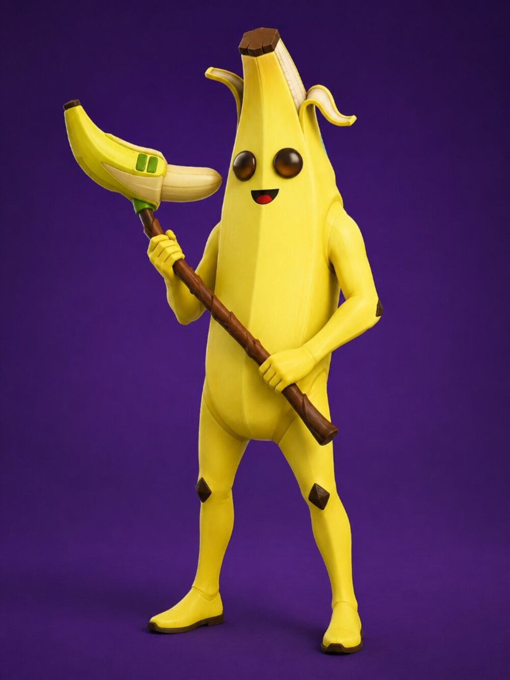 Halloween Peely Fortnite holding a banana pickaxe